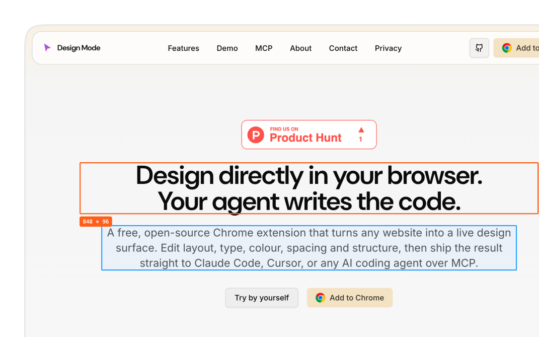 Inspect any element on any site interface