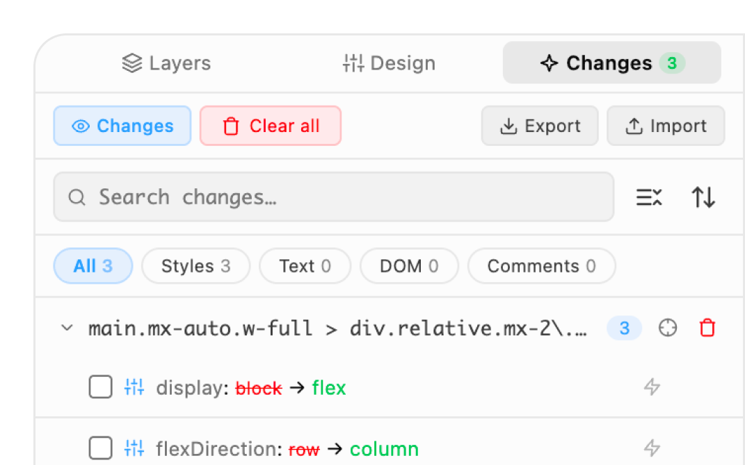 Ship the diff straight to your agent interface